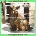 outdoor decoration lovely antique brass sitting pig statue